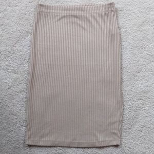 Subtly Striped Pull On Pencil Skirt